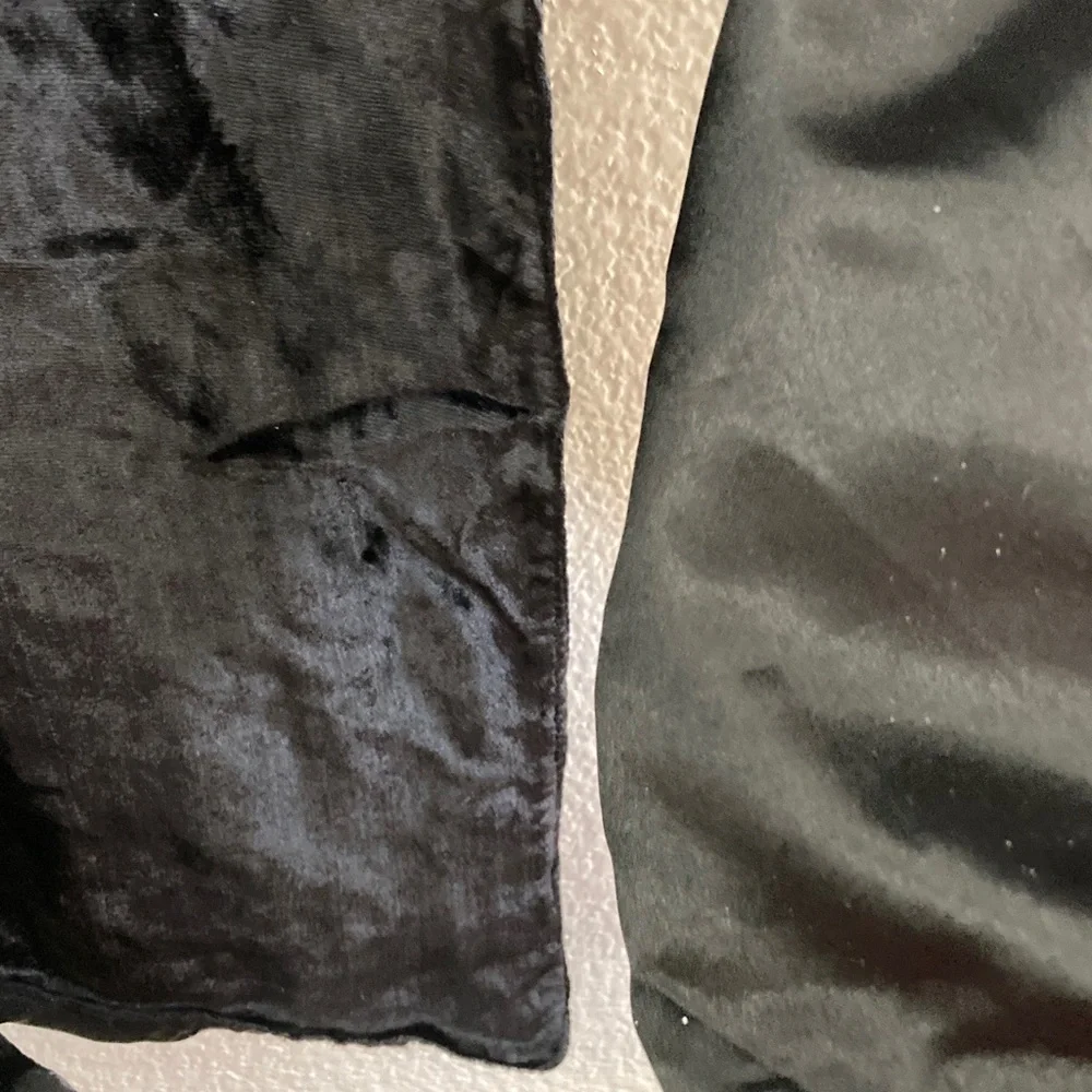 Black crushed velvet Women's Scarf with silky lining whimsigoth glamour dramatic